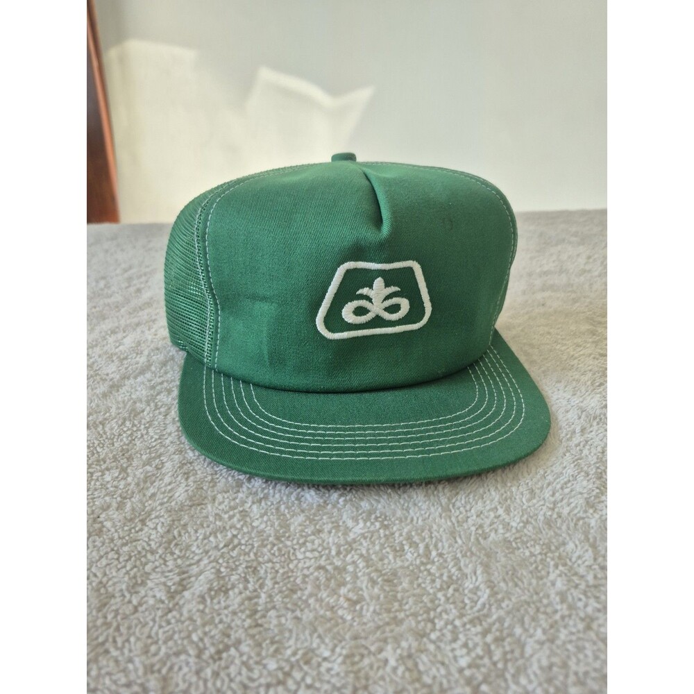 Vintage Pioneer Seeds Hat Green Trucker Snapback Farm Cap Mesh White Stitch